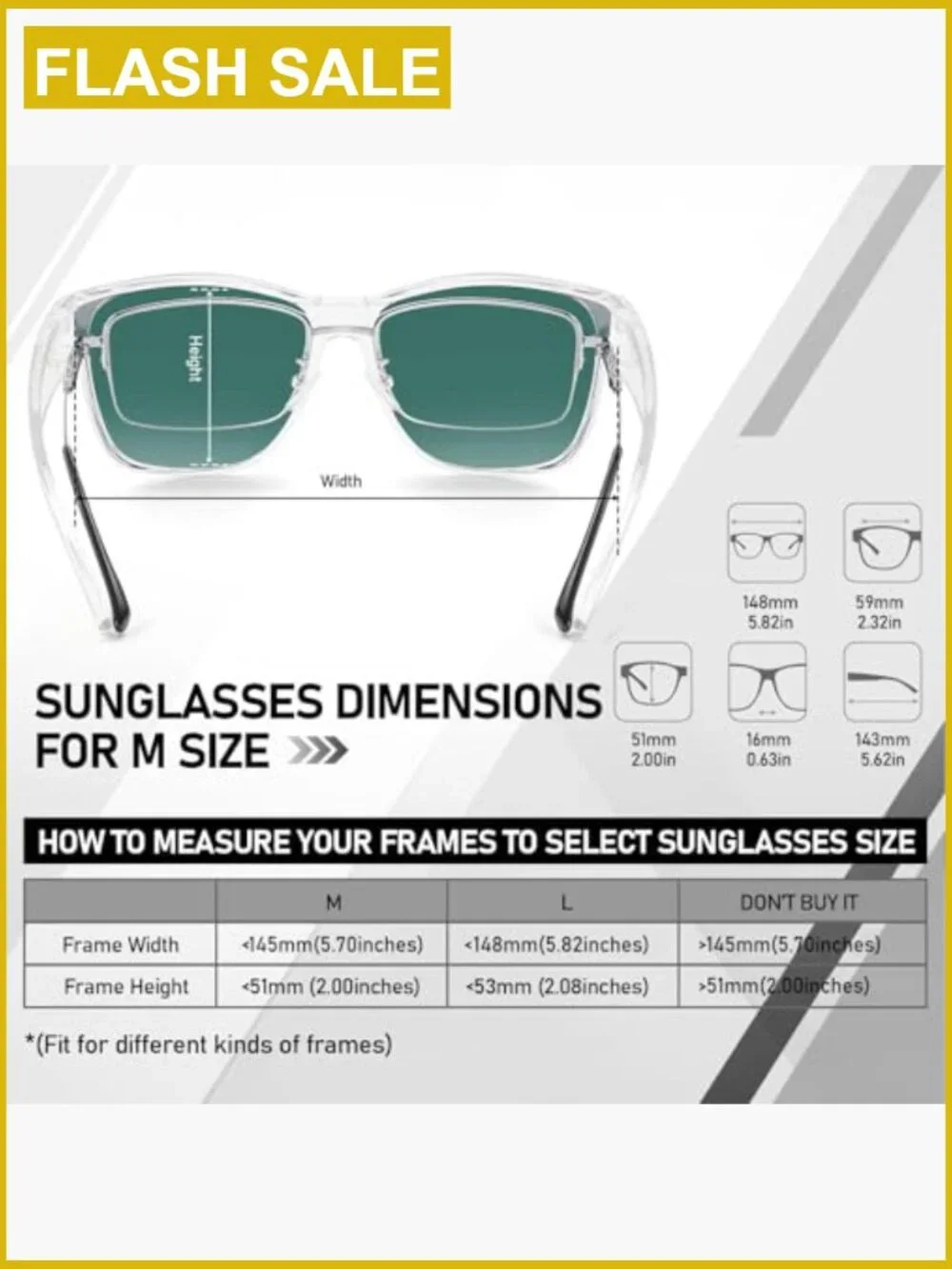 Polarized Fit Over Sunglasses UV400 Protection for Driving